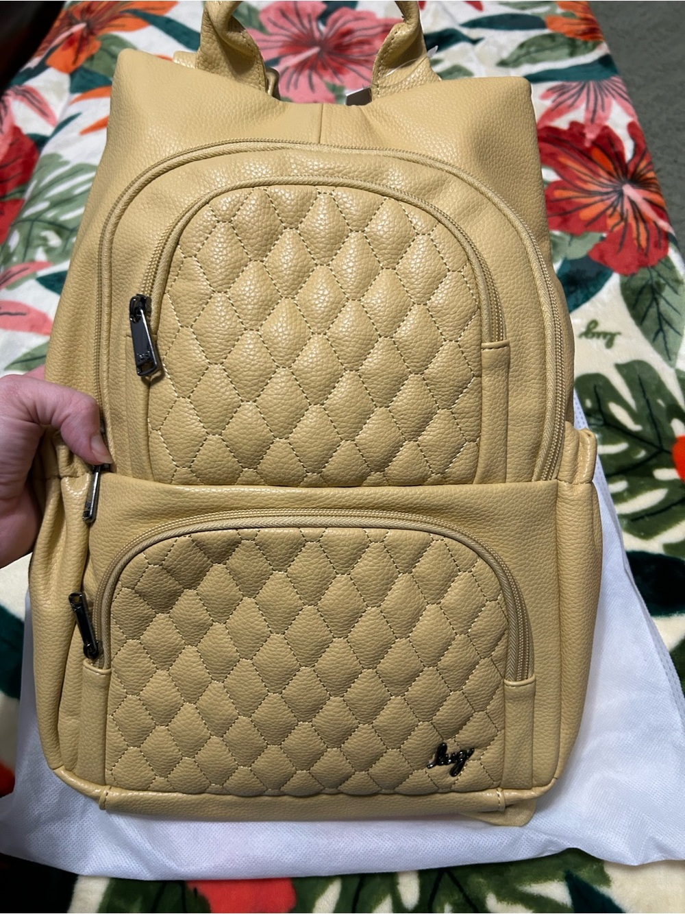 Lug Hatchback VL Buttercup Quilted Vegan Leather Women's Backpack NWT